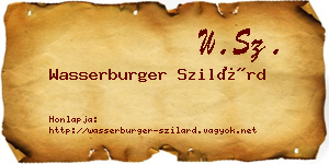 Wasserburger Szilárd névjegykártya